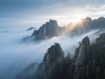 黄山云海日出壮丽景观