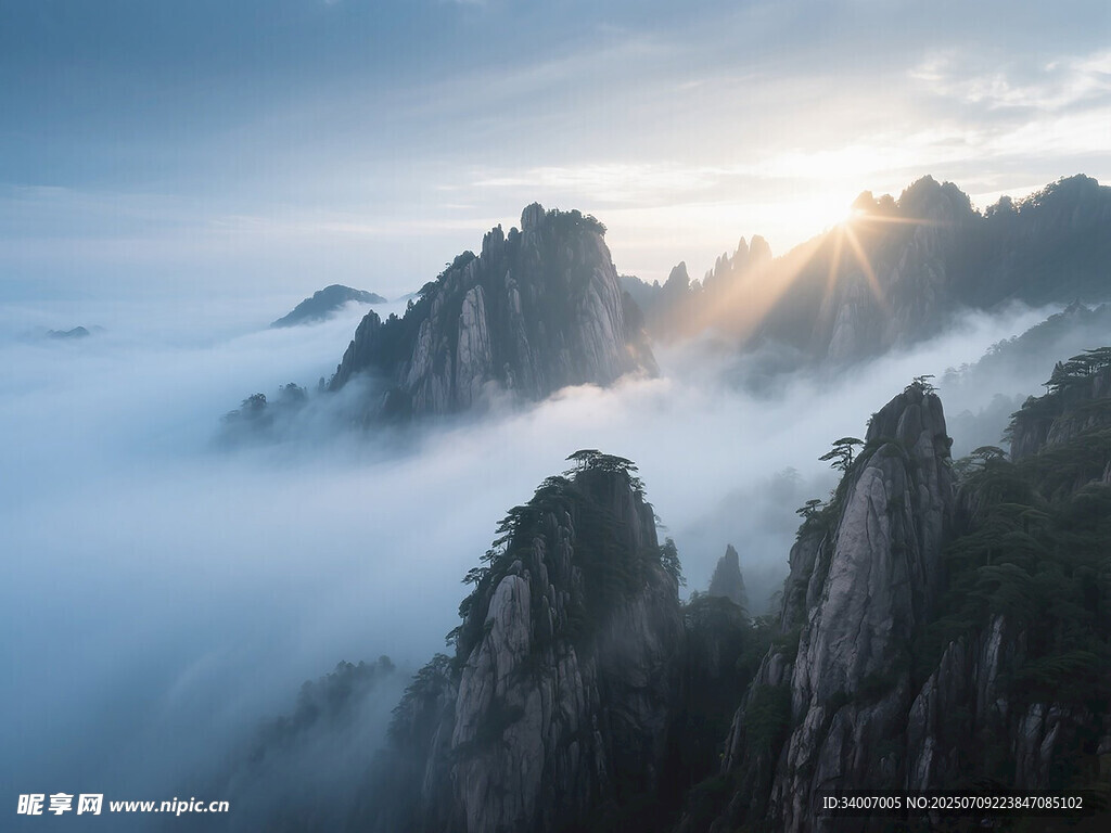 黄山云海日出壮丽景观