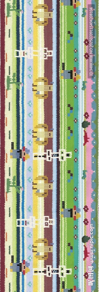 多彩条纹花卉图案背景