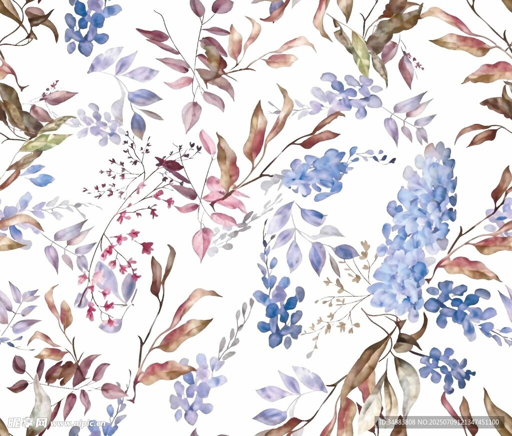 水彩花卉图案背景