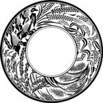 圆形花纹装饰图案麦穗围子