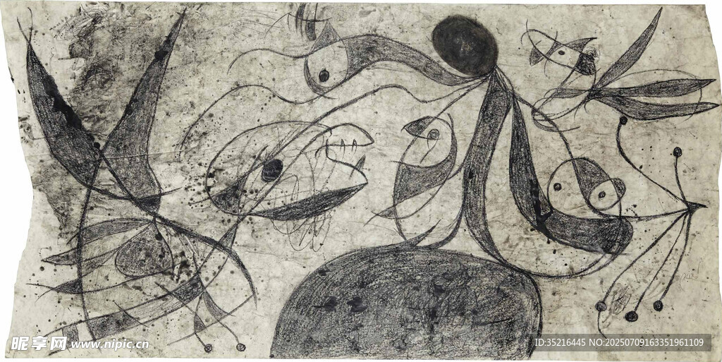 抽象艺术画作中的奇幻元素