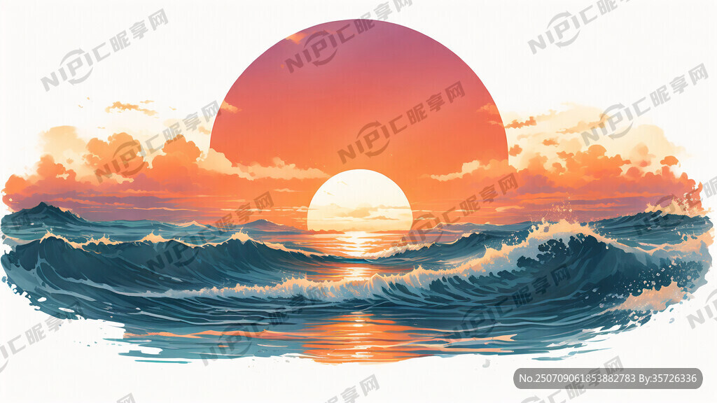 海边落日