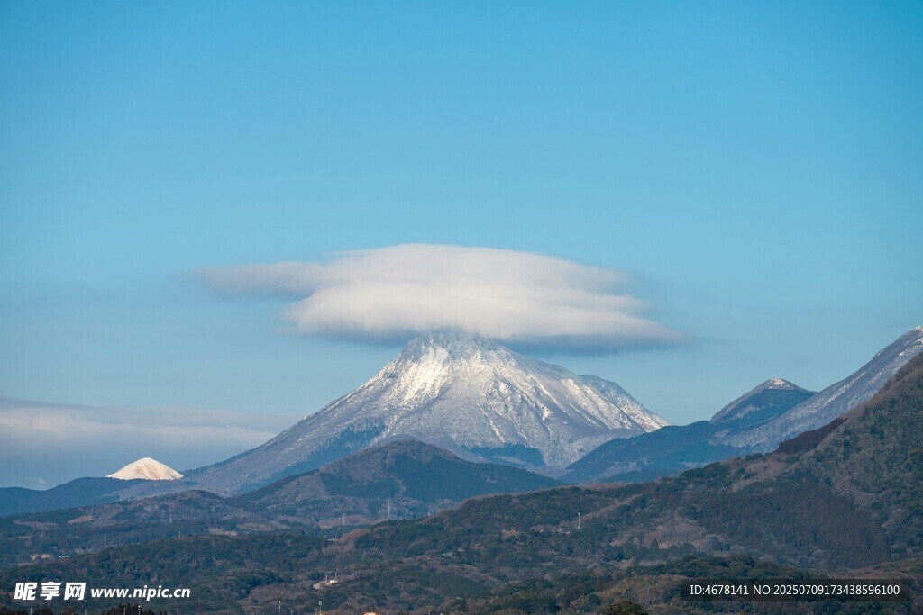 富士山美景云端雪山壮丽