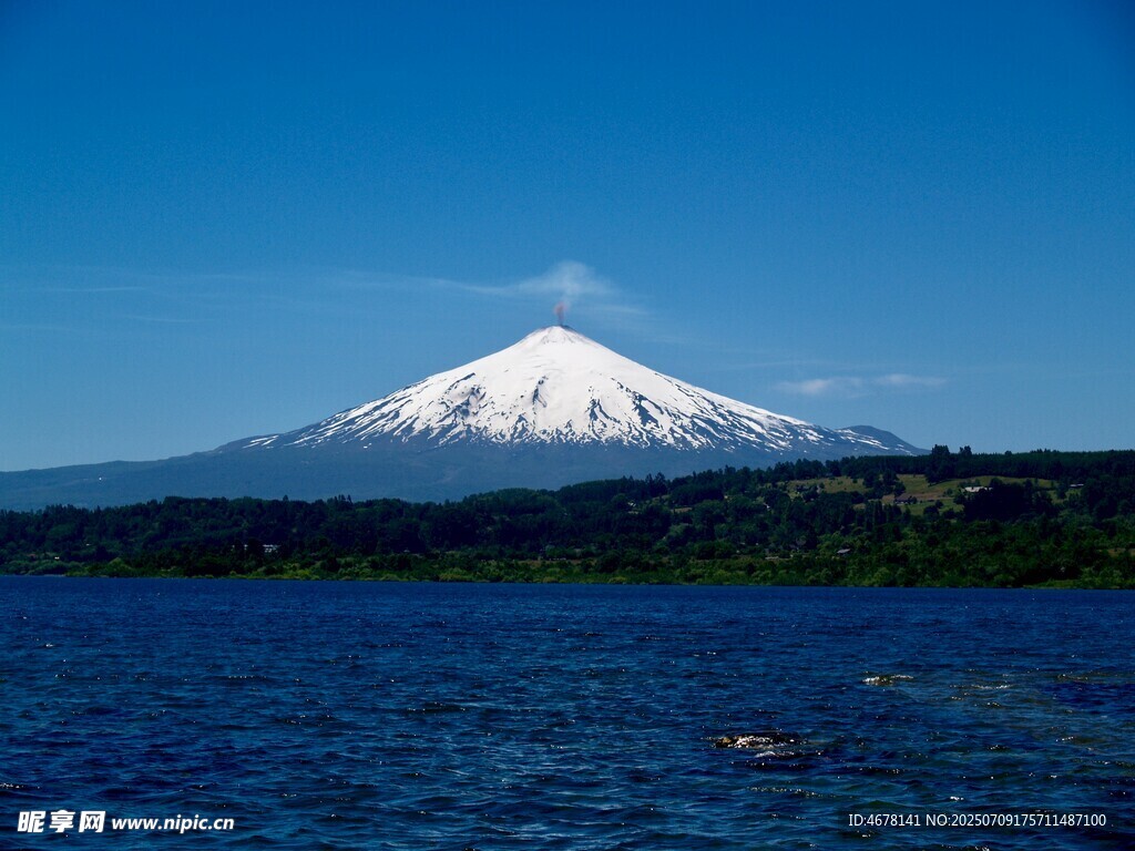 湖畔雪山美景