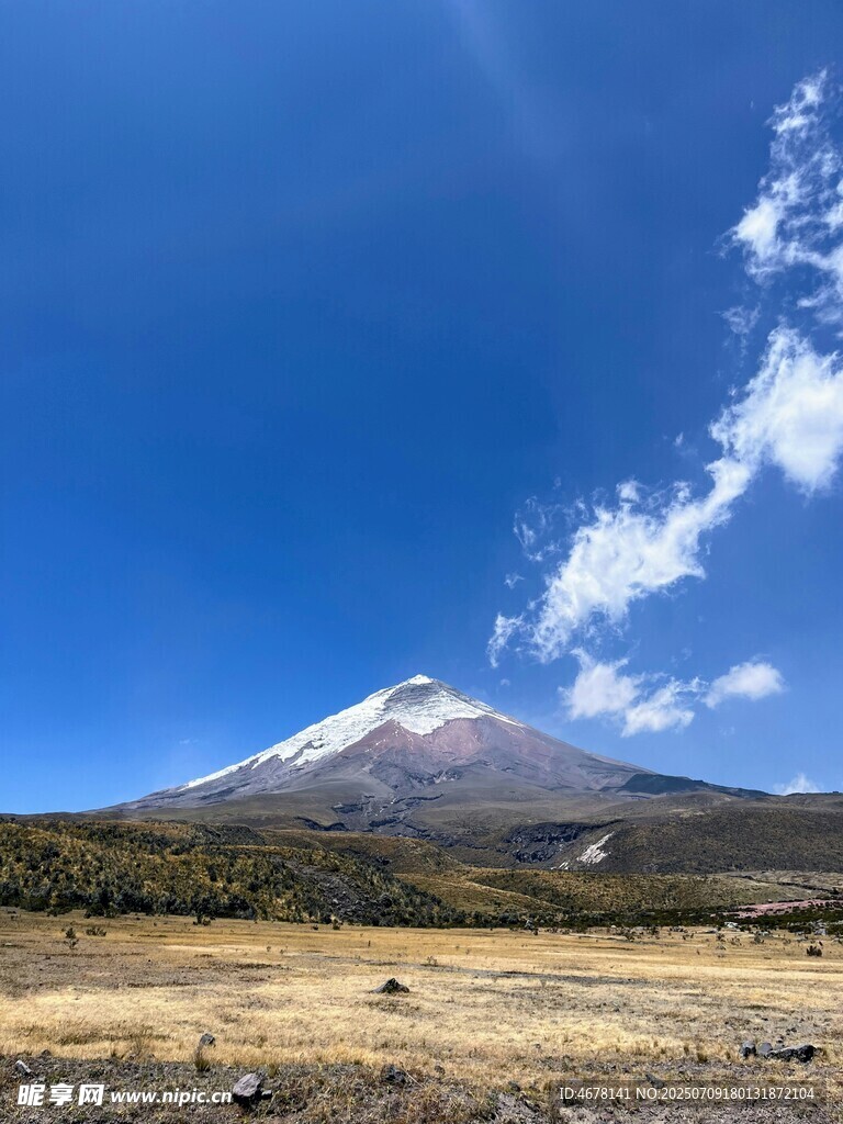 壮丽雪山与开阔原野景观