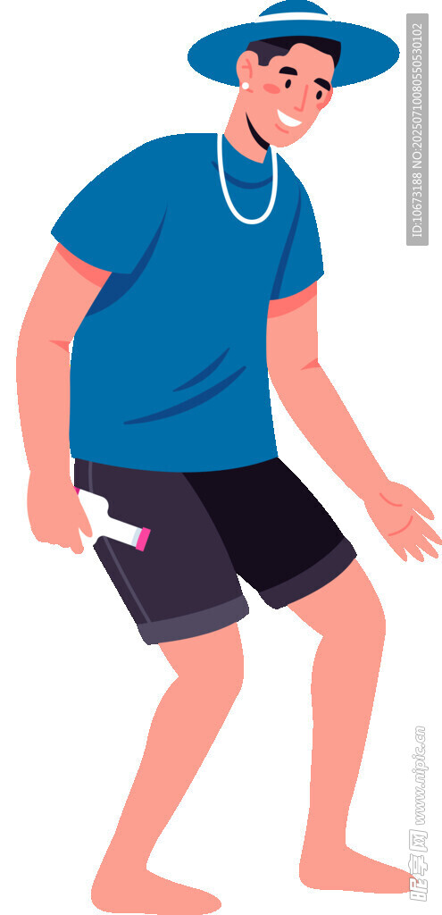 戴蓝帽的休闲男子