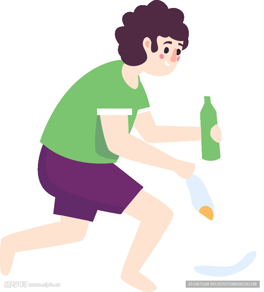 醉酒男子摔倒洒出酒水