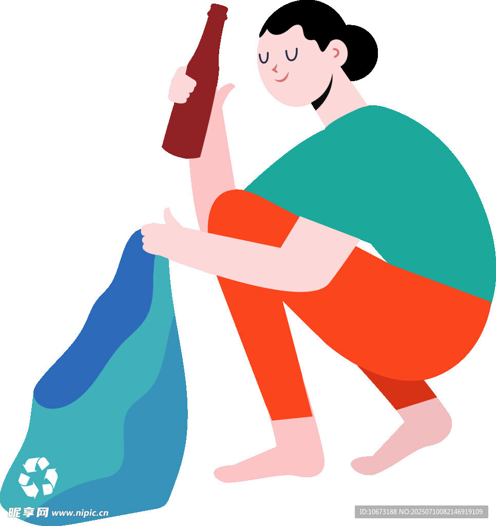 女子整理回收物品