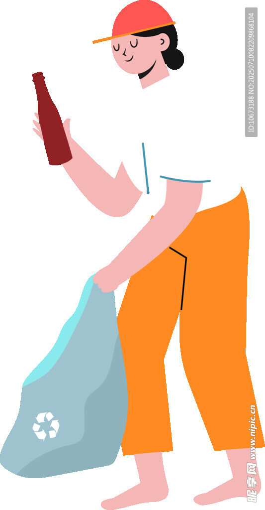 女子分类投放回收物品