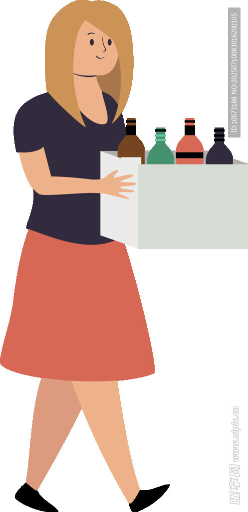 端托盘的女服务员