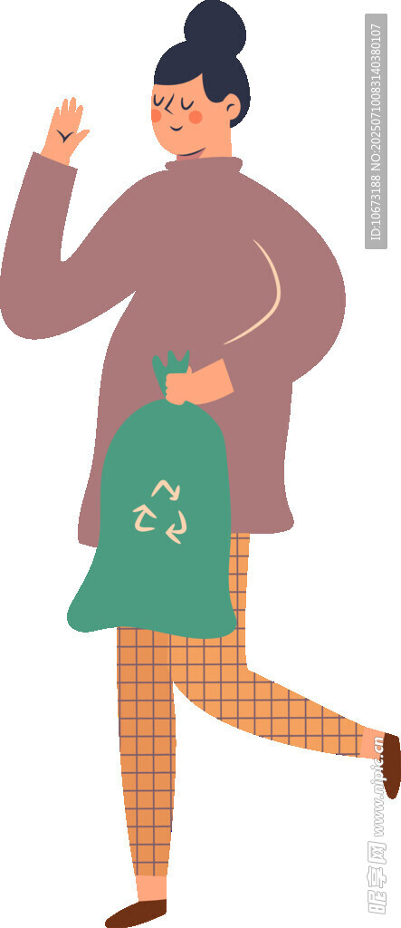 女子拎环保袋开心购物