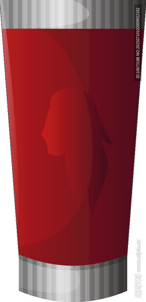 红色金属质感保温杯