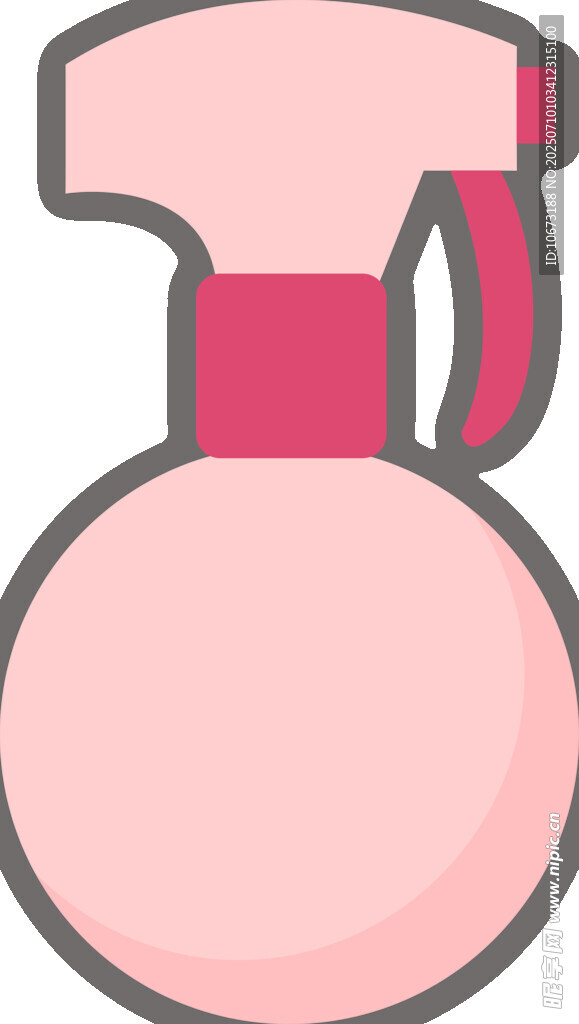 粉色喷壶插画