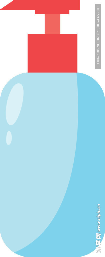 蓝色按压式洗手液瓶