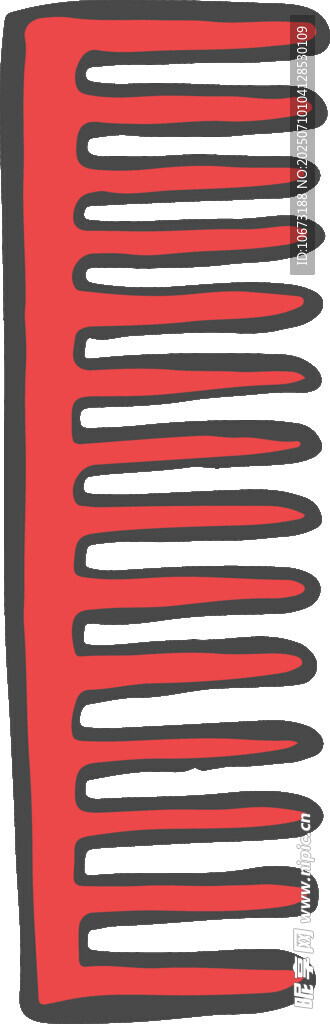 红色塑料梳子