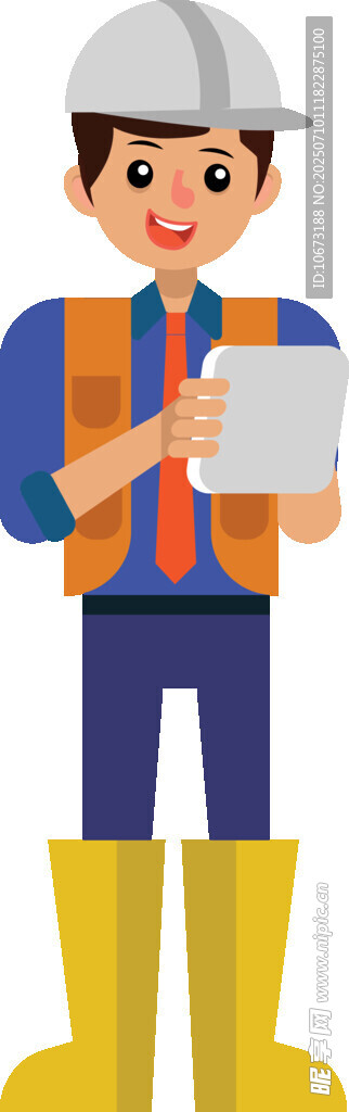 建筑工人手持图纸查看