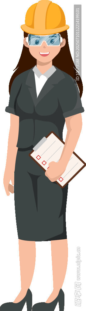 职场女性与安全帽工人形象