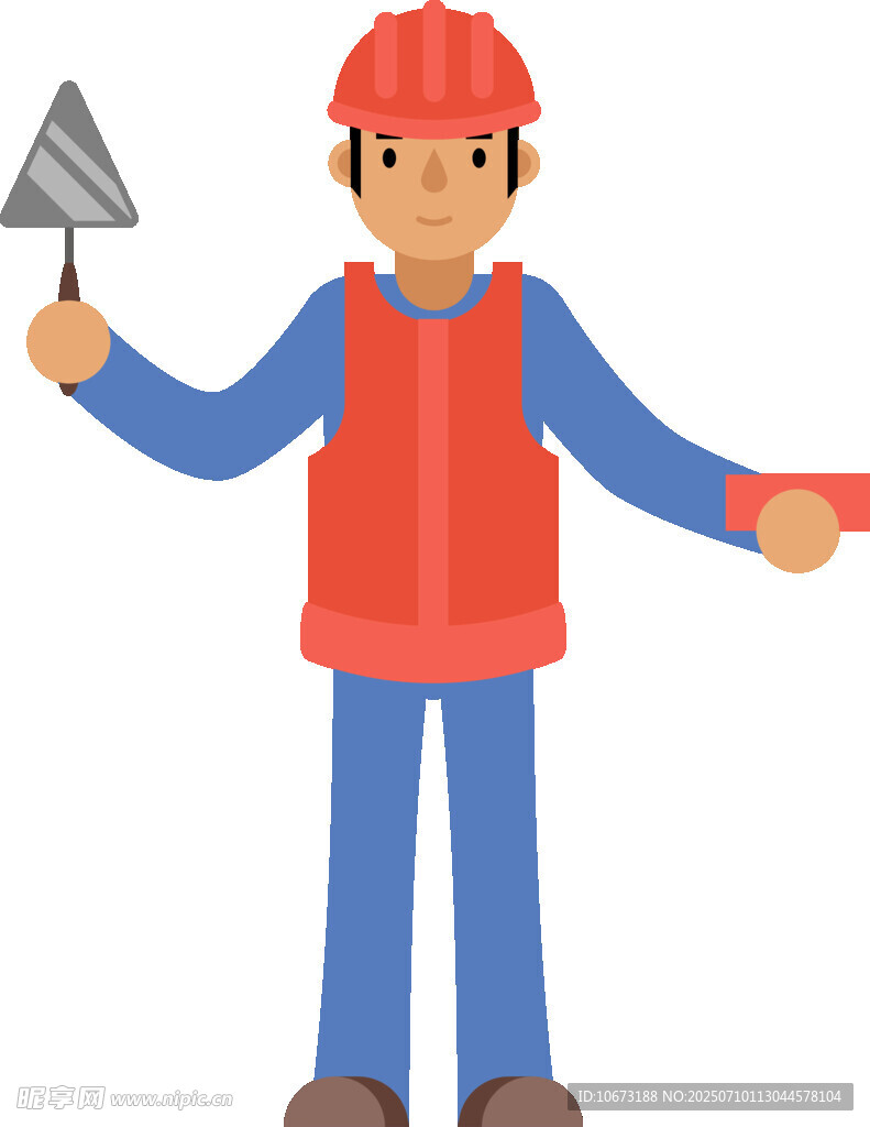 建筑工人手持工具形象