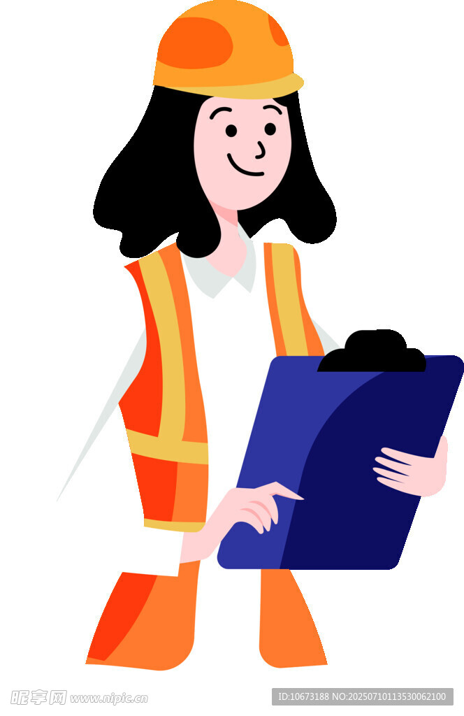 女建筑工人手持文件夹