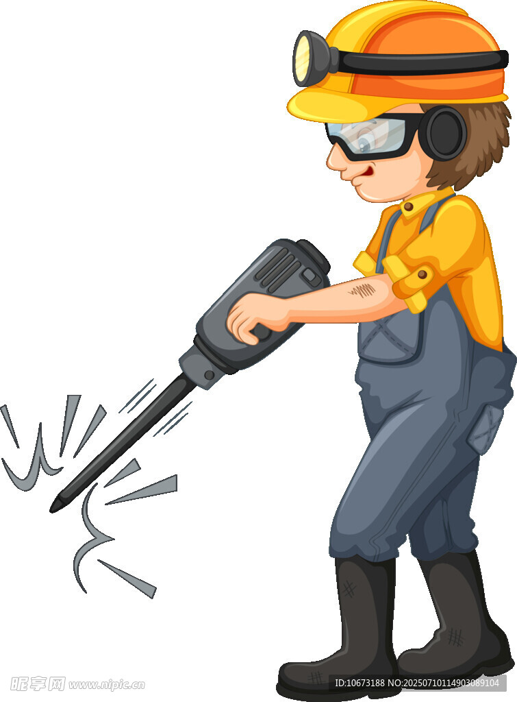 女工人手持电钻作业