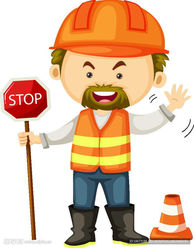 建筑工人持牌示意停止施工