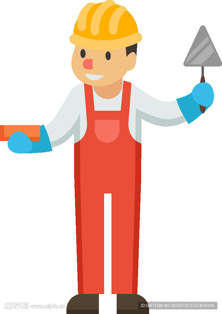 建筑工人手持工具形象