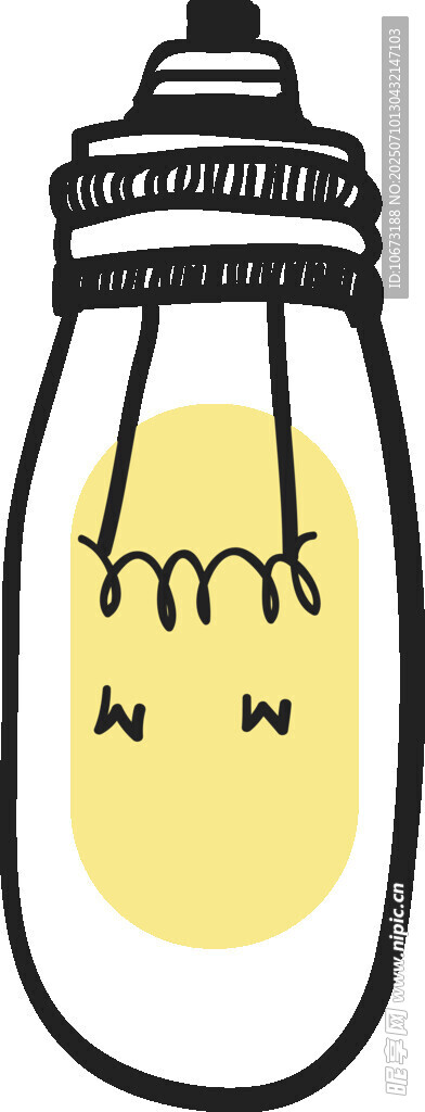 可爱卡通灯泡插画