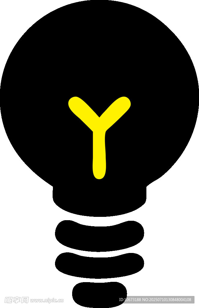 灯泡内的黄色字母Y