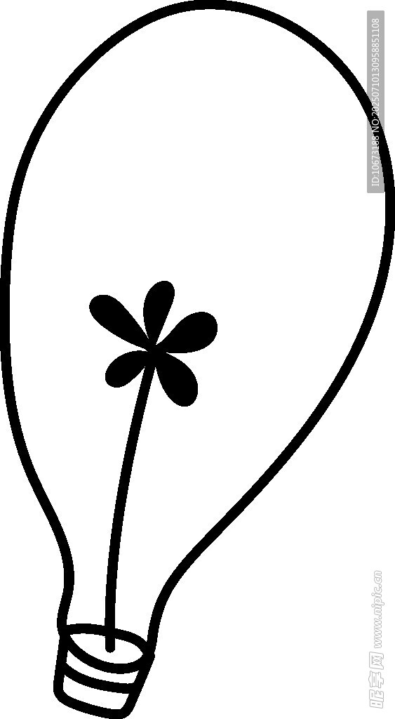 灯泡中绽放的花朵