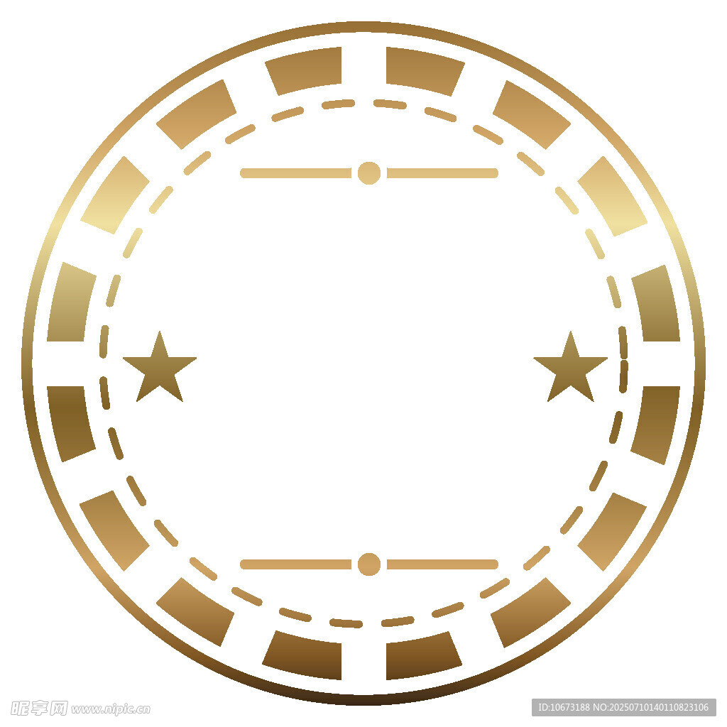 金色圆形带星装饰图案