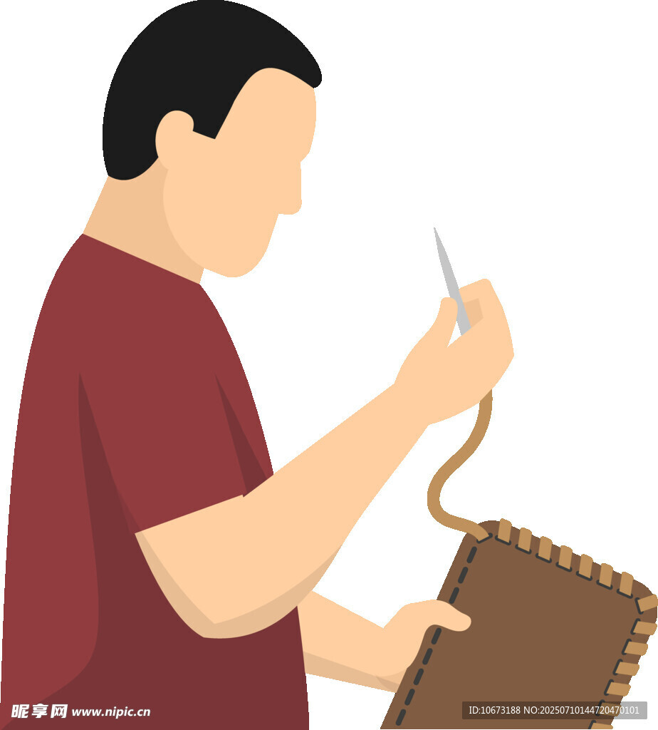 手工匠人专注皮革制作