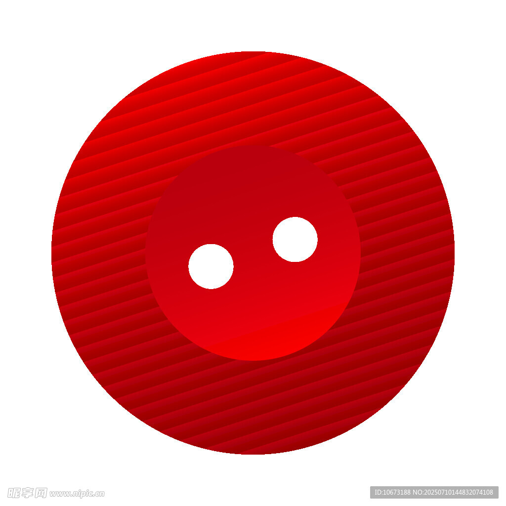 红色双孔纽扣