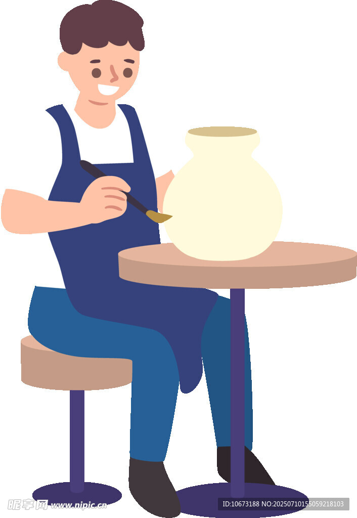 陶艺师专注制作陶罐