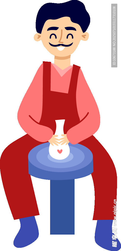 陶艺师专注拉坯
