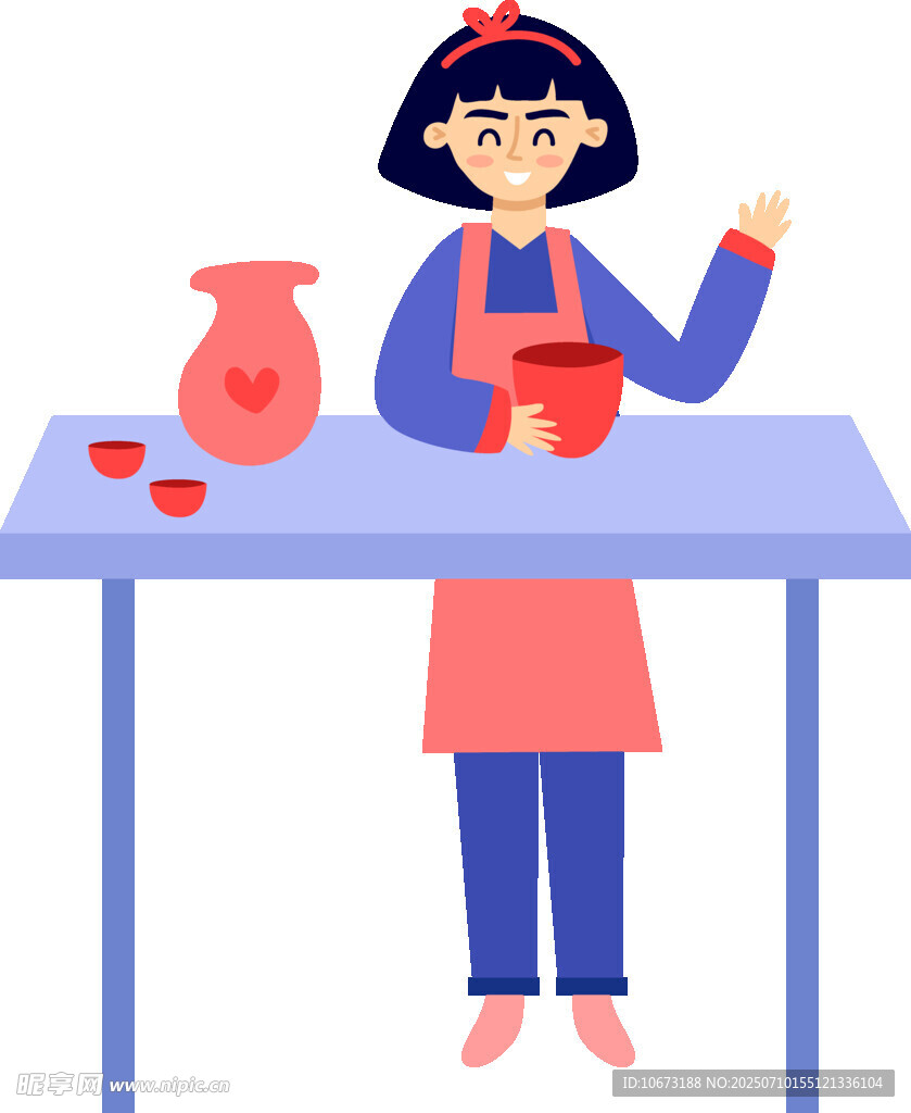 陶艺师专注制作陶瓷花瓶