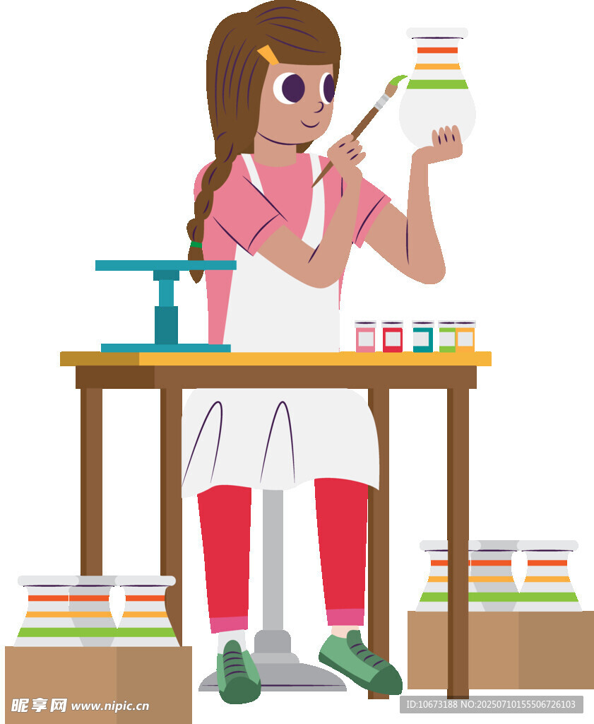 女孩专注做化学实验