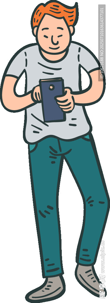 男孩手持书本开心行走