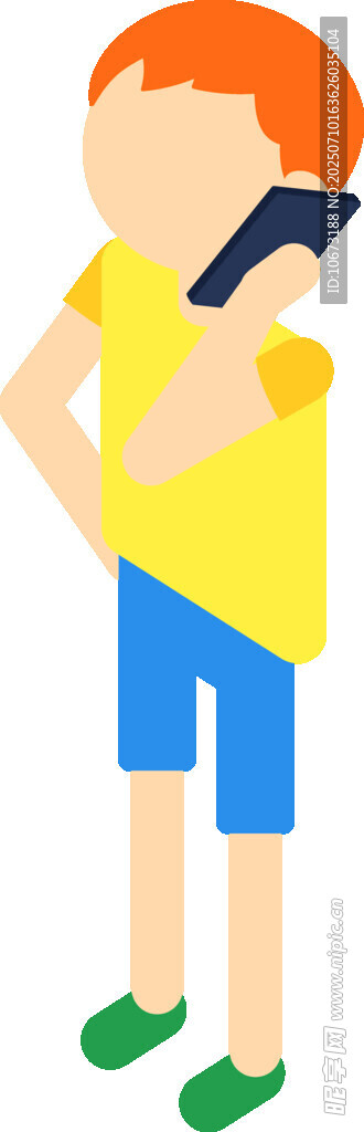 打电话的小男孩