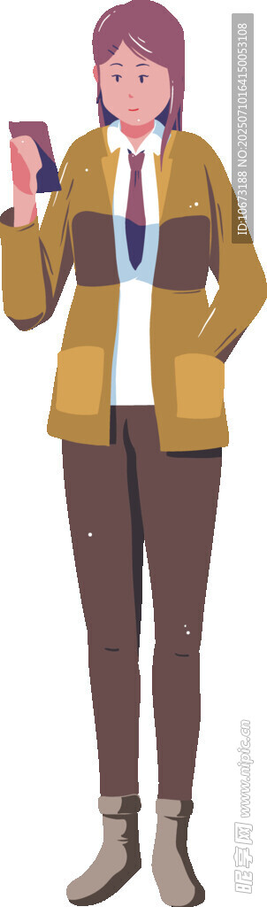 时尚女孩手持手机