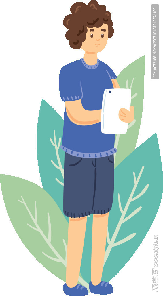 手持纸张的活力少年