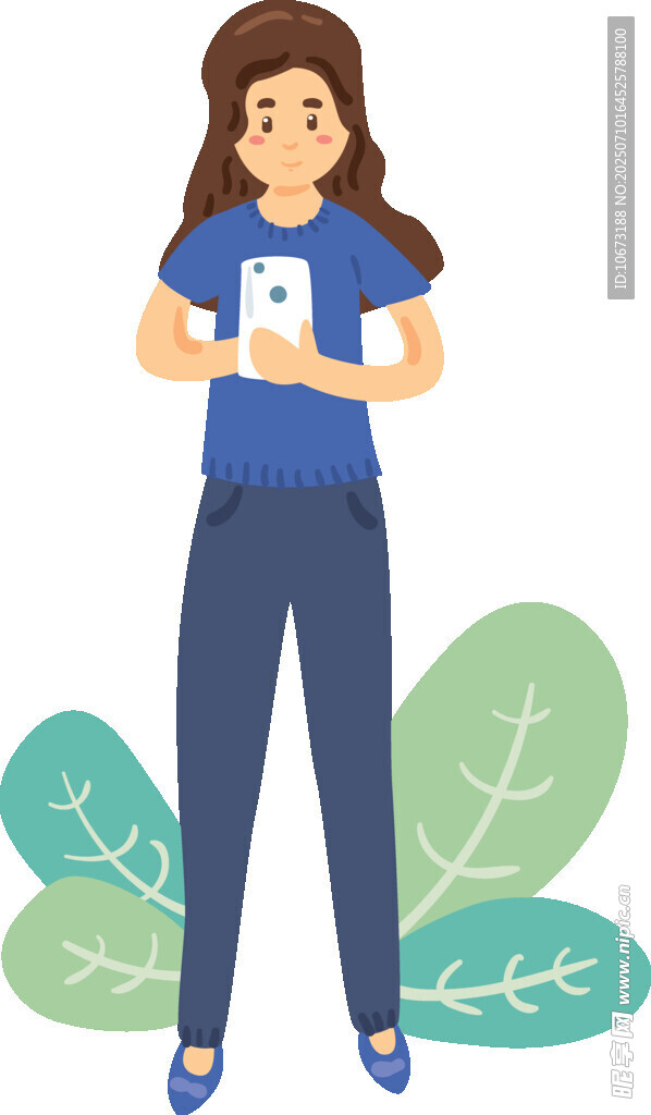 手持平板的休闲女性