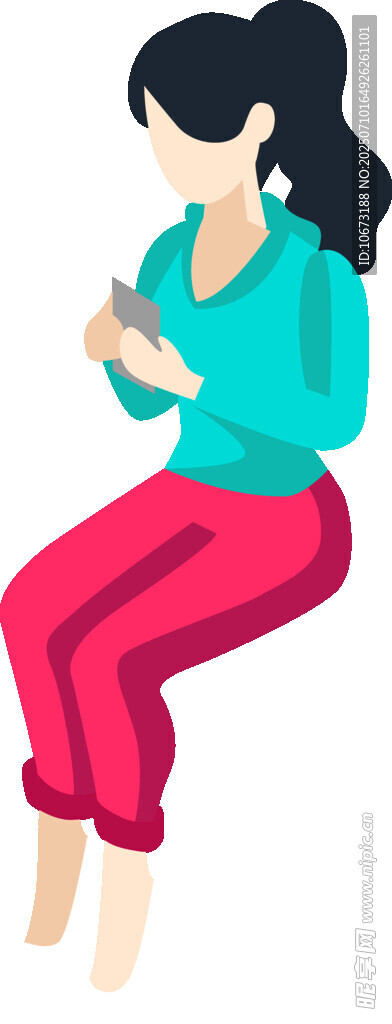 坐着抱臂的休闲女性