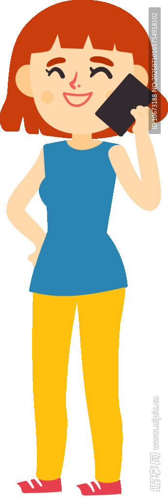 打电话的红衣女孩