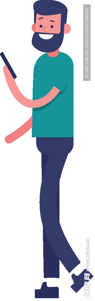 男子行走中专注看手机