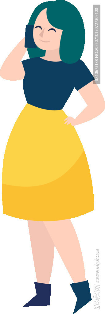 穿裙女子打电话