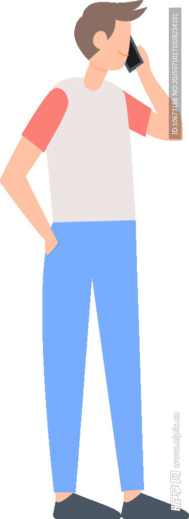 打电话的休闲男子