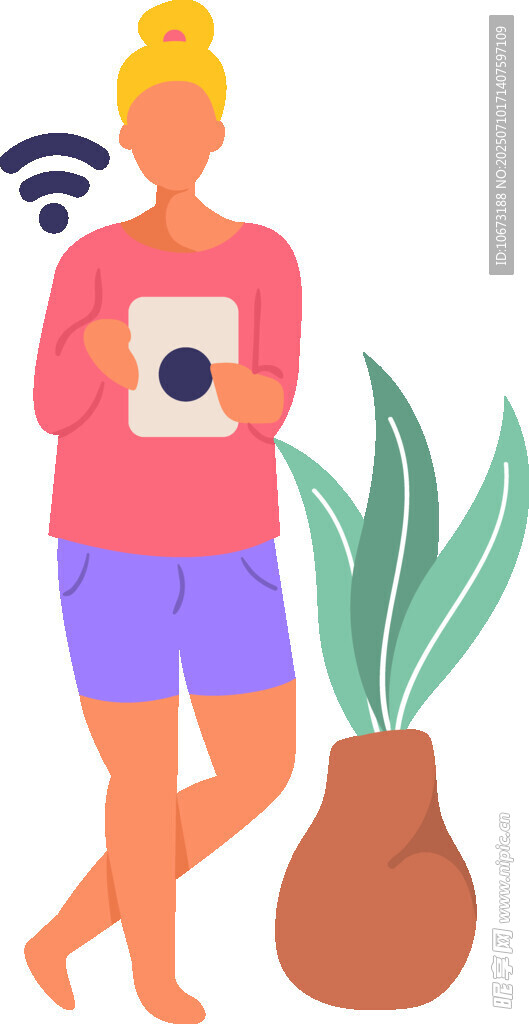 手持平板的居家休闲女性