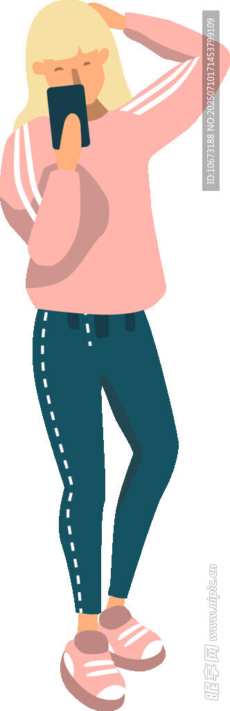 女孩休闲装扮自拍瞬间