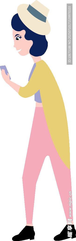 女子低头专注看手机画面